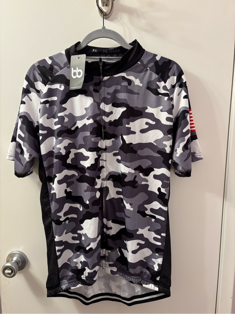 Men's Short Sleeve Cycling Jersey - Gray Camo XL